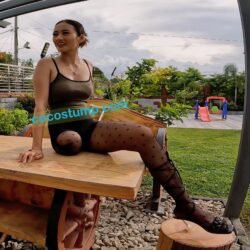 Cathy garden pantyhose & heel
