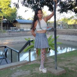 Jia Cassandra white pantyhose 4k