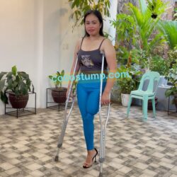 Marie blue leggins black heel 4k