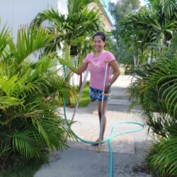 Shantal gardening