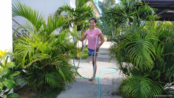 Shantal gardening