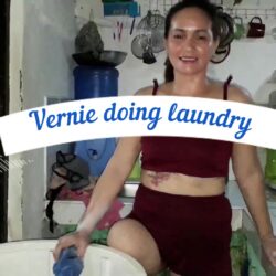 Vernie doing laundry