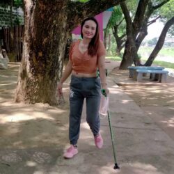 Vernie walking with prostesis 4k