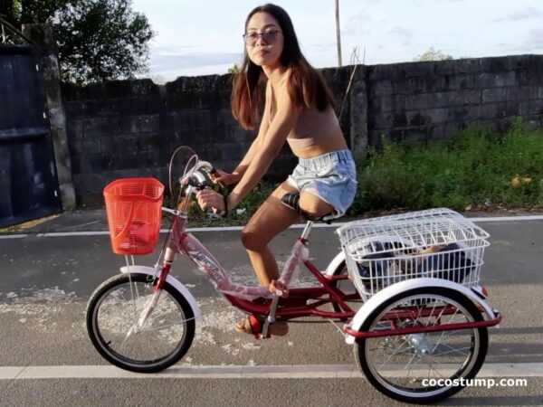 Janin riding her bike