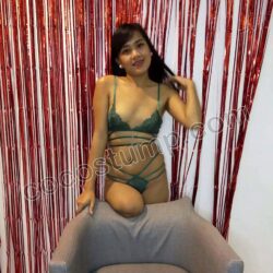 Kisha green lace bra & panty 4k