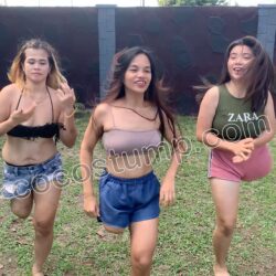 Aurora & Andrea & Kayce hopping game