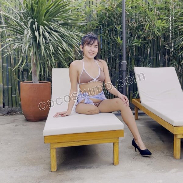 Kisha brown bikini black heel 4k