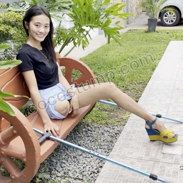 Cathy blue mini skirt 4k