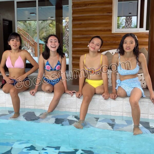 4 amputees in bikini & heels 4k