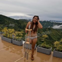 Flora black & white bikini 4k