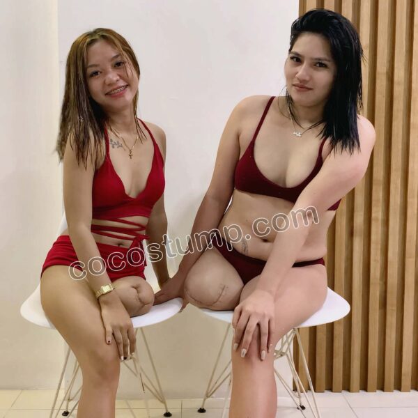 Trixie & Lianne red bikinis 4k