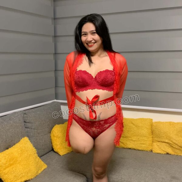 Lianne red bra & panty 4k