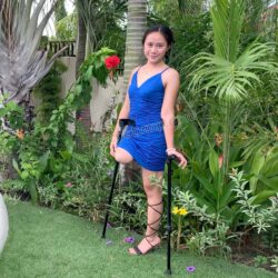 Vanessa blue dress & heel 4k