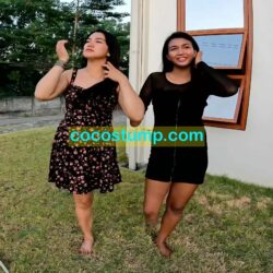 Xialyn & Megan mini dress hopping barefoot OV 4k