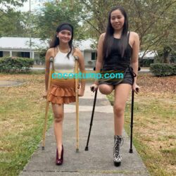 Tanja & Pretty crutching with heels